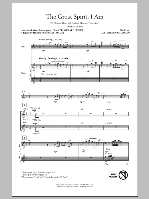 Produktgalerie: Seite 1 von 1 The Great Spirit, I Am, Patti Drennan, Chor
