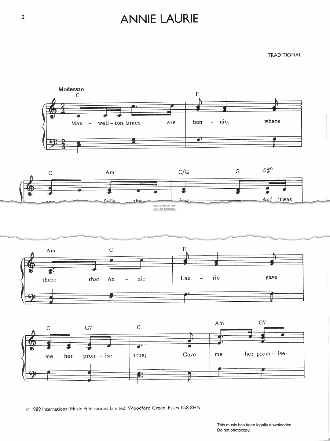 Produktgalerie: Seite 1 von 1 Annie Laurie, Traditional, Gesang, Gitarre, Klavier