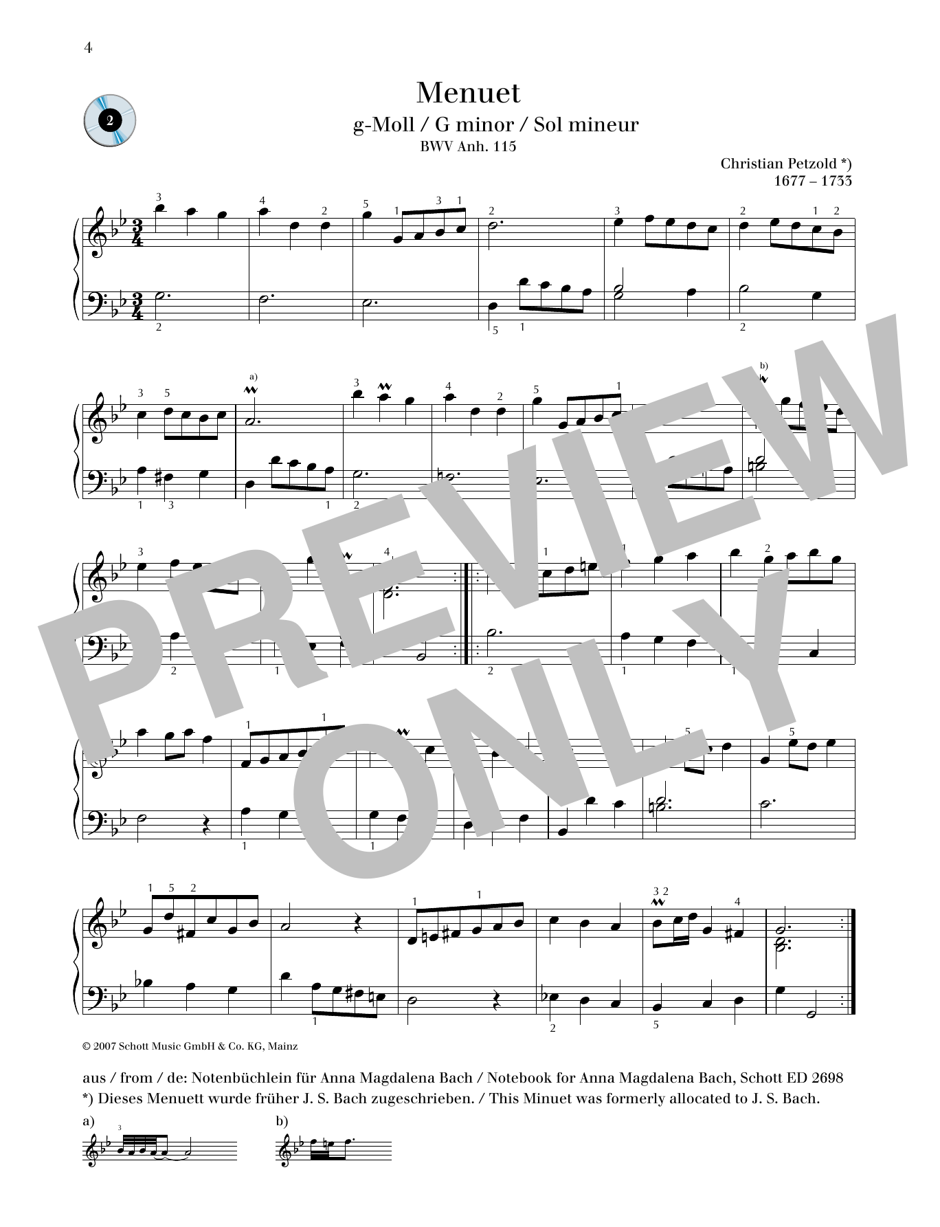 Product picture to: Minuet G minor