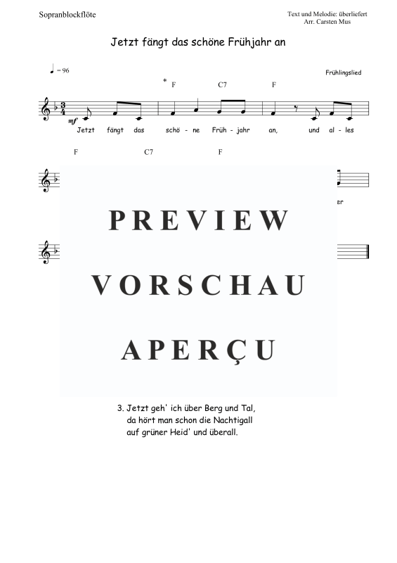 Produktbild zu: Jetzt fängt das schöne Frühjahr an (F-Dur)