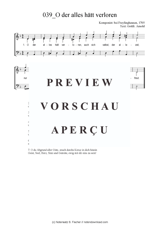 Produktbild zu: O der alles hättverloren bei Freylinghausen, 1705 / Gottfr. Arnold