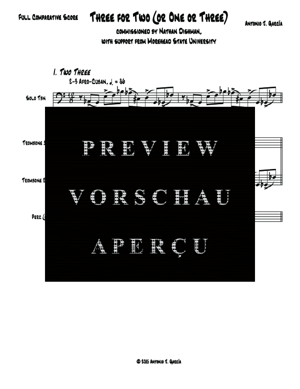 Product gallery: Page 7 of 11 Three for Two (or One or Three), , (Trombone trio solo trombone, 2x trombone percussion opt.)