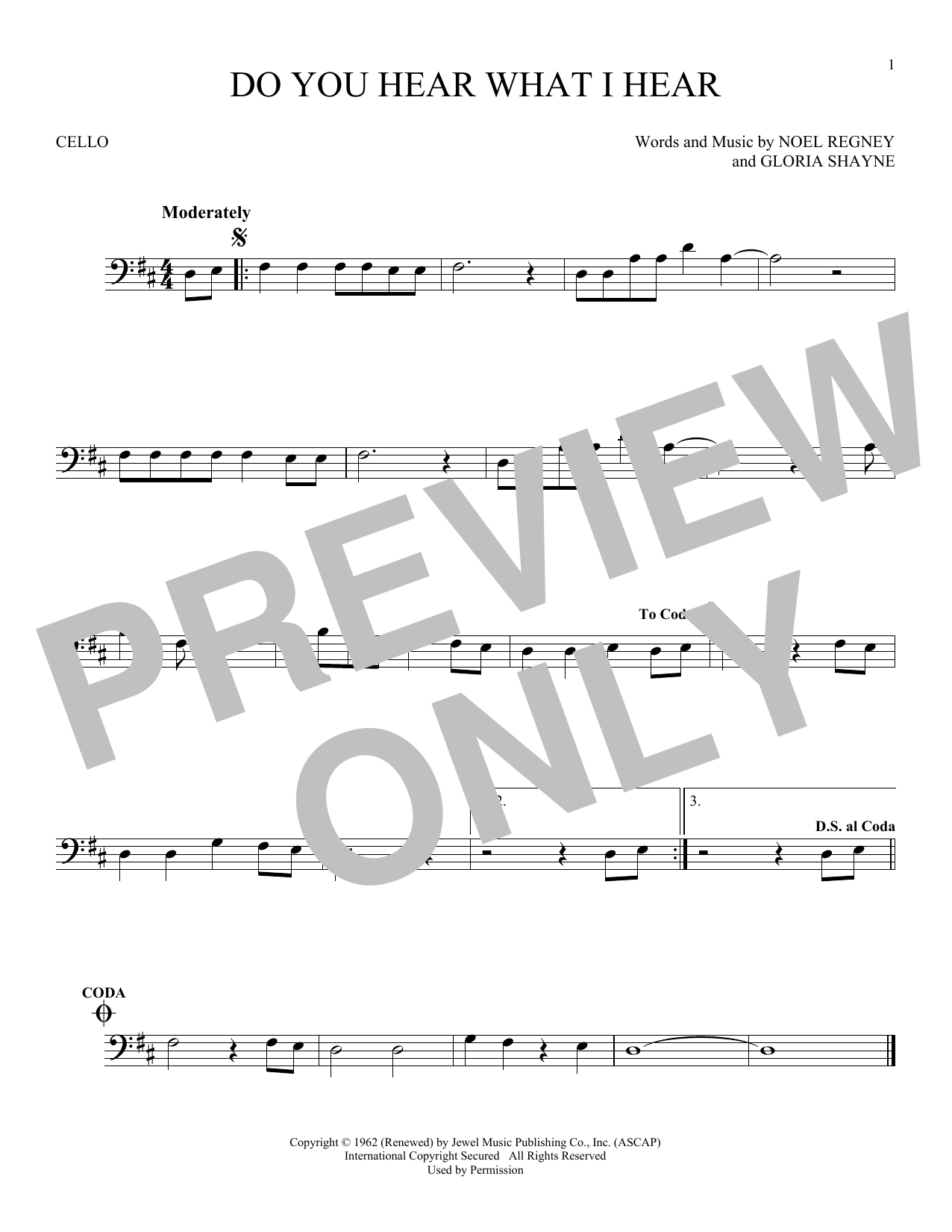 Produktgalerie: Seite 1 von 1 Do You Hear What I Hear, Noel Regney & Gloria Shayne, Violoncello