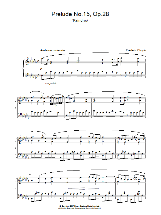 Product gallery: Page 1 of 1 Prelude In Db Major, Op. 28, No. 15 (Raindrop), Frederic Chopin