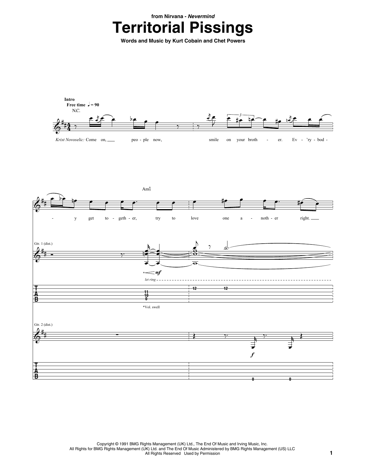 Produktgalerie: Seite 1 von 1 Territorial Pissings, Nirvana, Gitarre