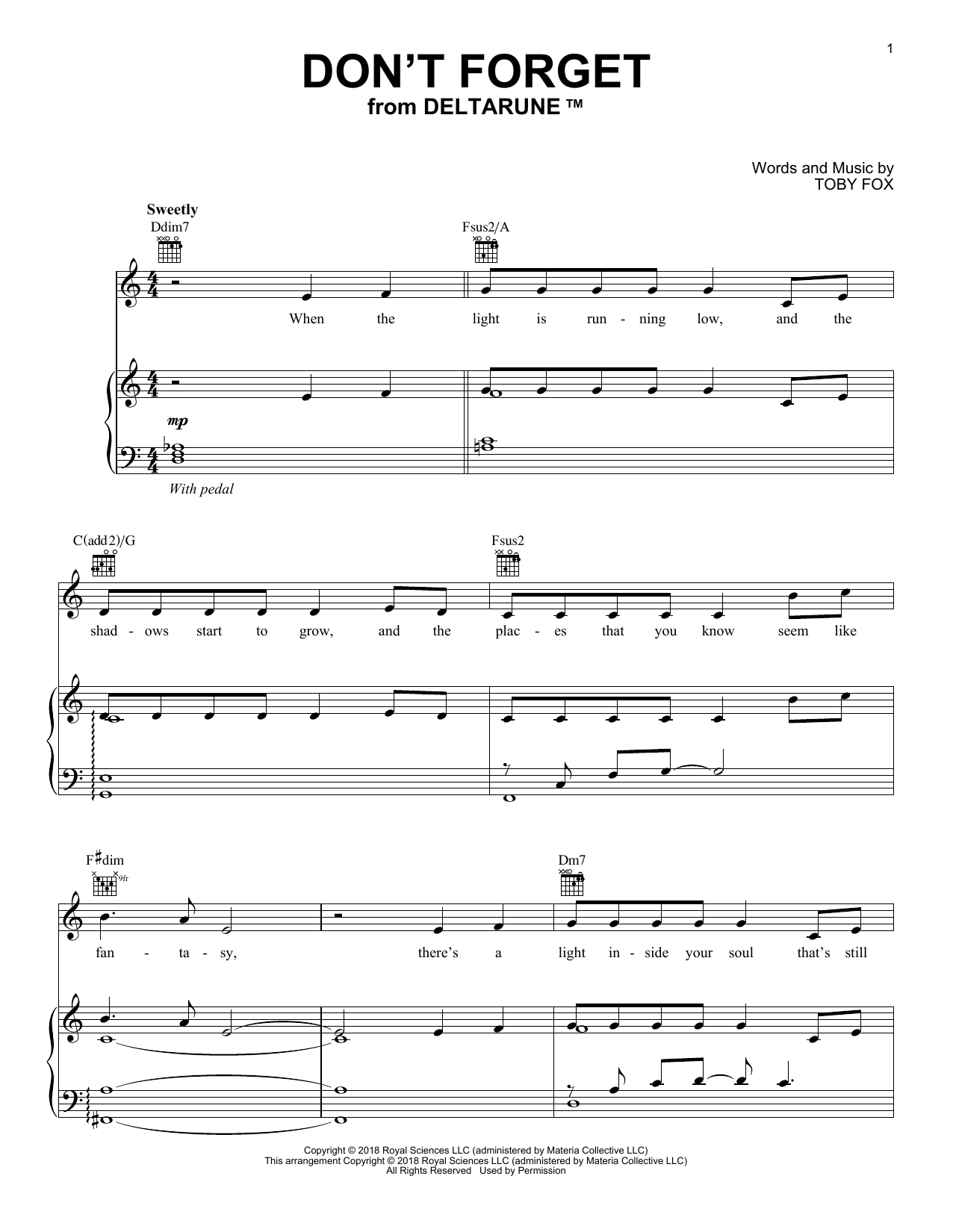 Produktbild zu: Don't Forget (From Deltarune)