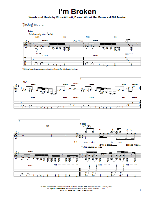 Produktgalerie: Seite 1 von 1 I'm Broken, Pantera, Gitarre
