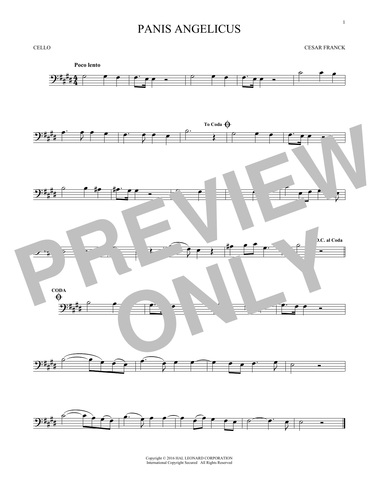 Produktgalerie: Seite 1 von 1 Panis Angelicus (O Lord Most Holy), César Franck, Violoncello