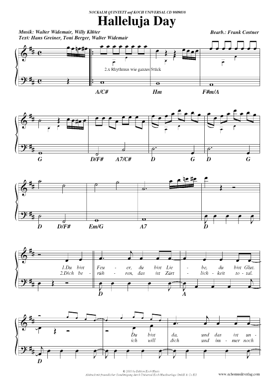 Produktbild zu: Halleluja DayNockalm Quintett