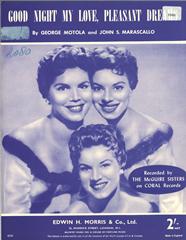 cover: Goodnight My Love, Pleasant Dreams, The McGuire Sisters
