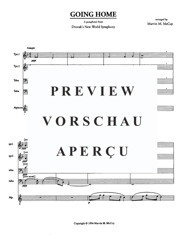Produktgalerie: Seite 3 von 11 Going Home, , Alphorn in F und Blechbläser Quartett