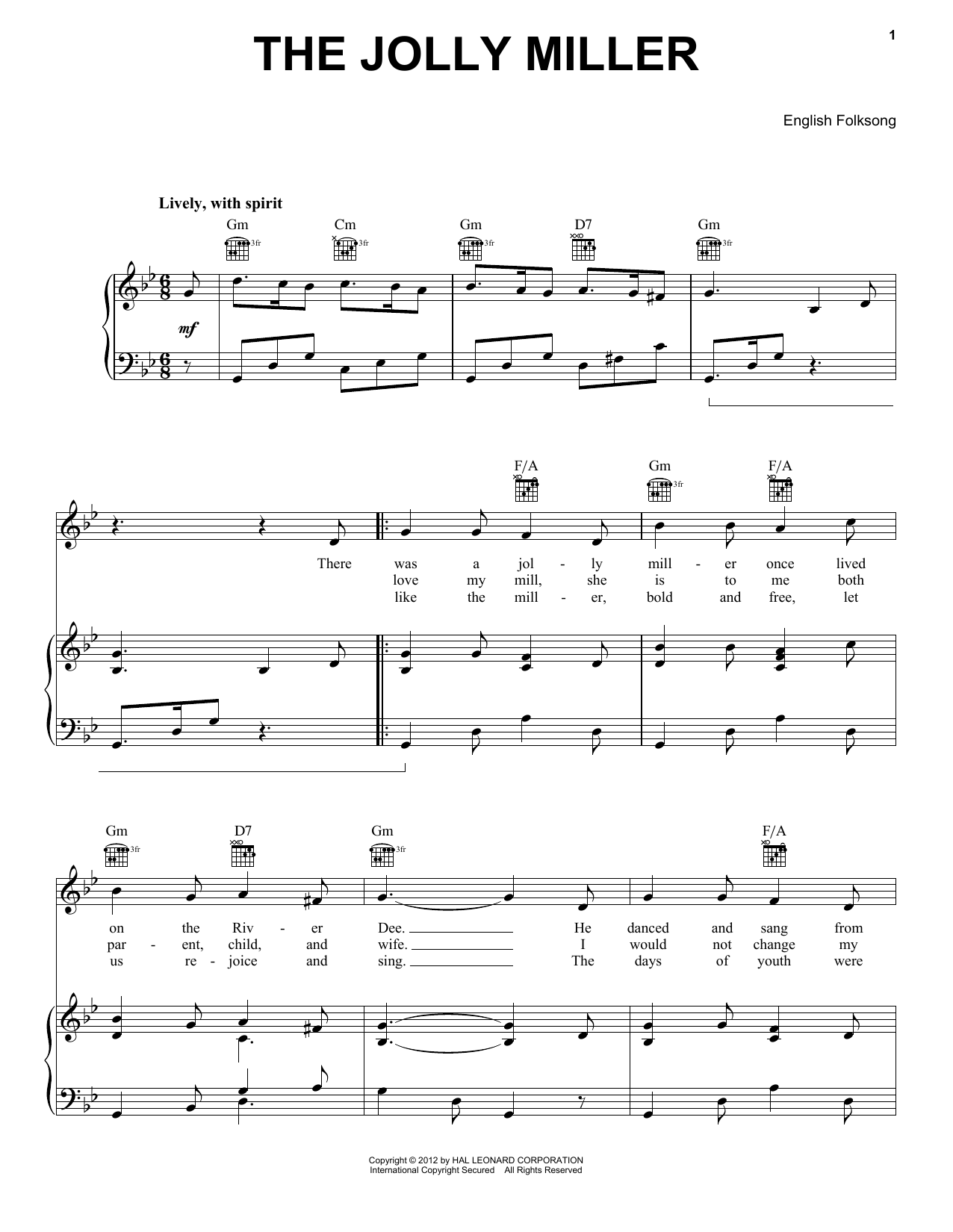 Produktgalerie: Seite 1 von 1 Jolly Miller, Traditional, Gesang, Gitarre, Klavier