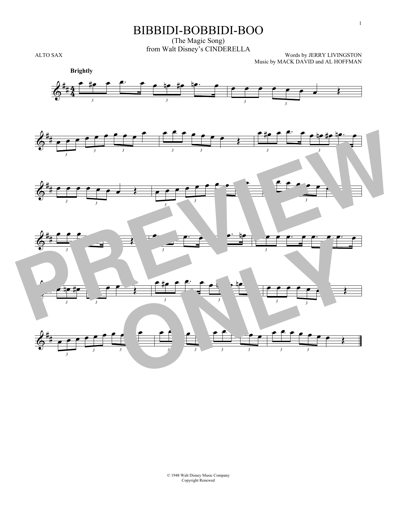 Product gallery: Page 1 of 1 Bibbidi-Bobbidi-Boo (The Magic Song) (from Cinderella), Verna Felton