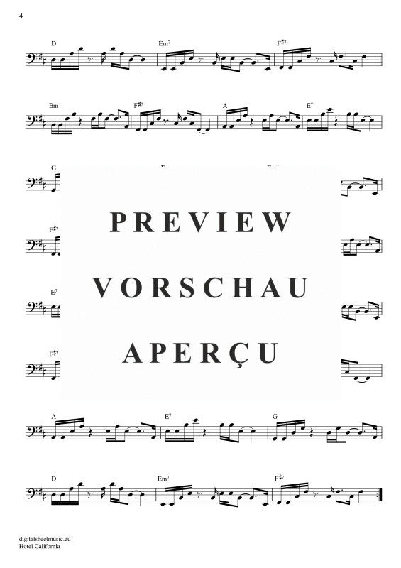 Product gallery: Page 5 of 5 Hotel California, Eagles, The, Bass Guitar