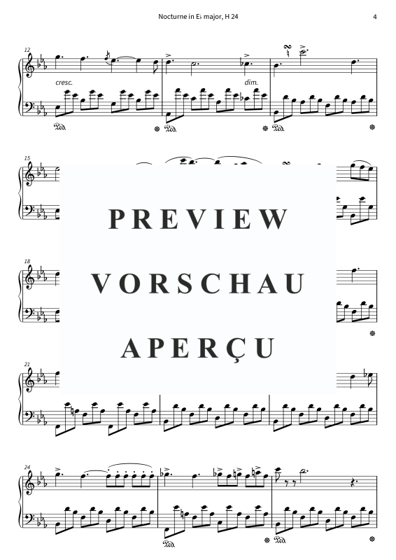 gallery: Nocturne in E-flat major, H. 24, , Klavier Solo