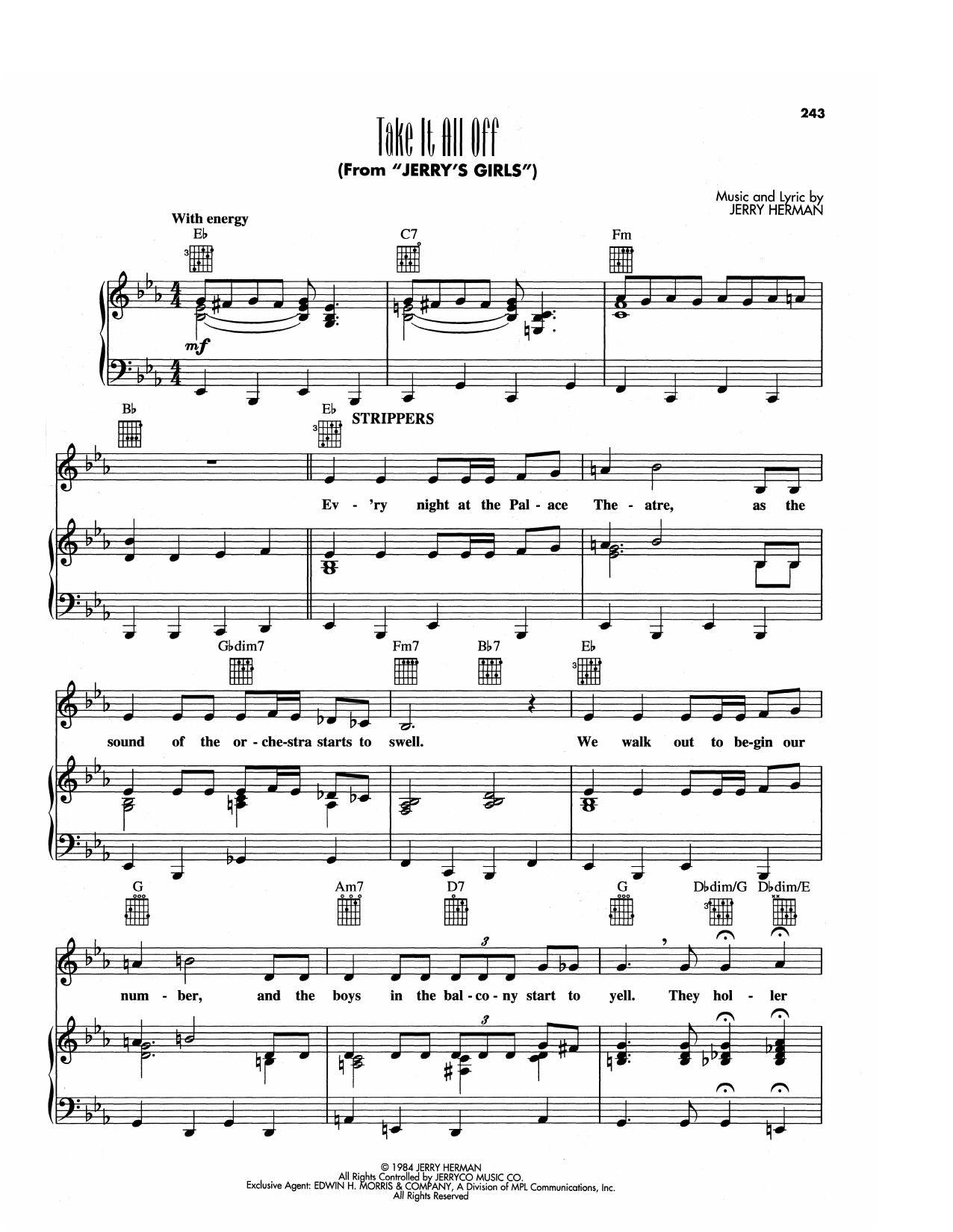 Produktgalerie: Seite 1 von 1 Take It All Off (from Jerry's Girls), Jerry Herman, Gesang, Gitarre, Klavier