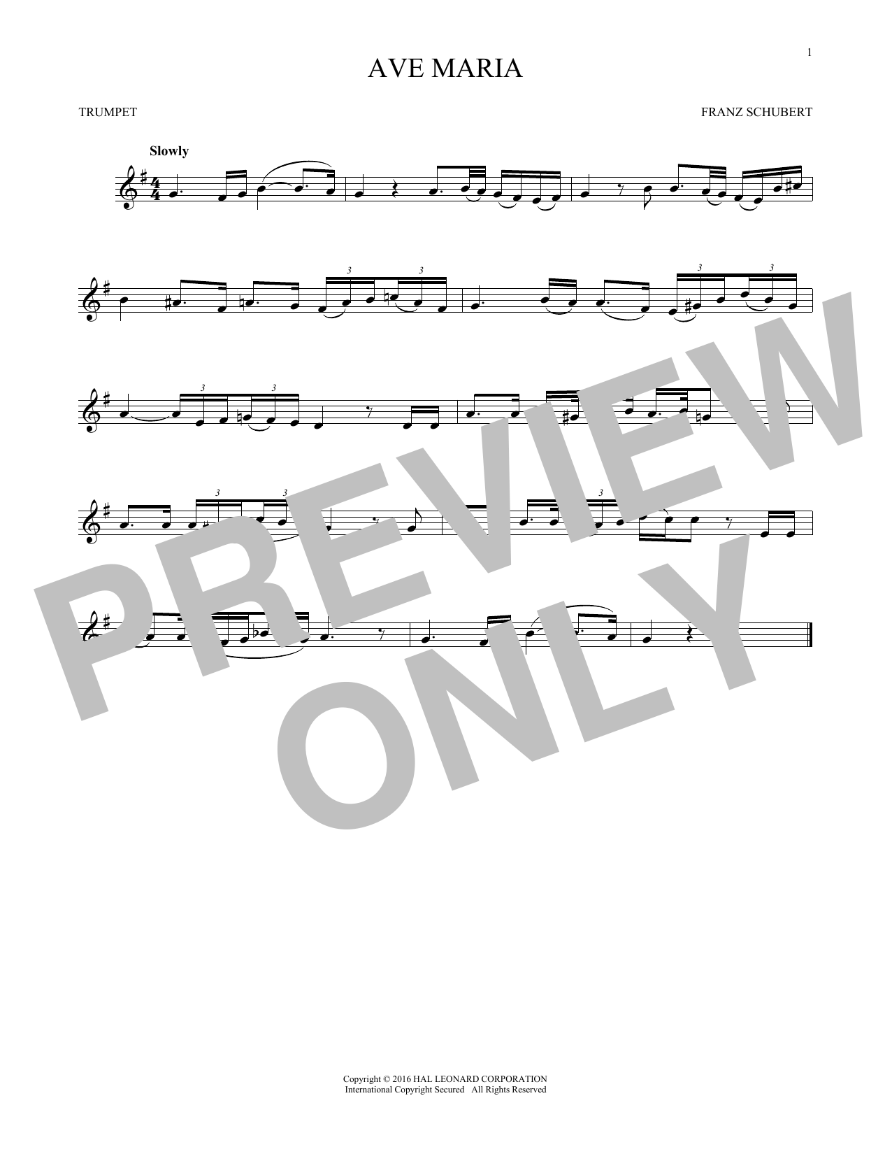 Produktgalerie: Seite 1 von 1 Ave Maria, Op. 52, No. 6, Franz Schubert, Trompete