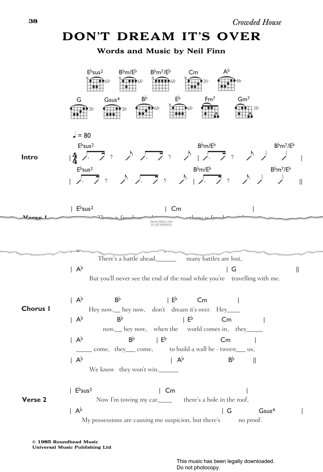 Product gallery: Page 1 of 1 Don't Dream It's Over, Crowded House