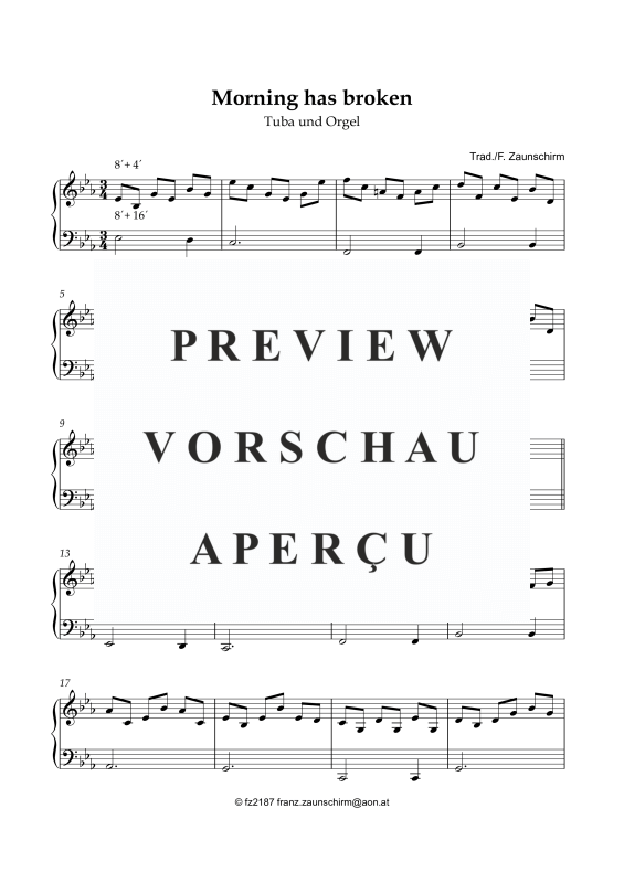 Produktgalerie: Seite 6 von 7 Morning has broken, , Tuba und Orgel