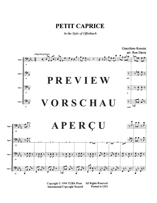 Product gallery: Page 5 of 21 Petit Caprice in the Style of Offenbach , , (Tuba Quartett EETT)
