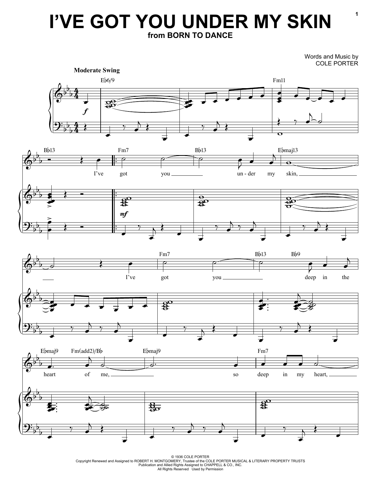 Product picture to: I've Got You Under My Skin [Jazz version] (from Born To Dance) (arr. Brent Edstrom)