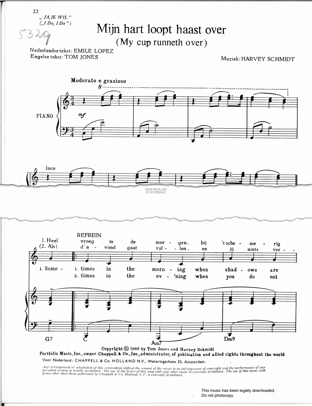 Product gallery: Page 1 of 1 My Cup Runneth Over (from 'I Do, I Do'), Harvey Schmidt