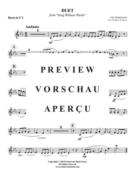 Product gallery: Page 13 of 13 Duett aus Lieder ohne Worte , , (3x horn + piano)