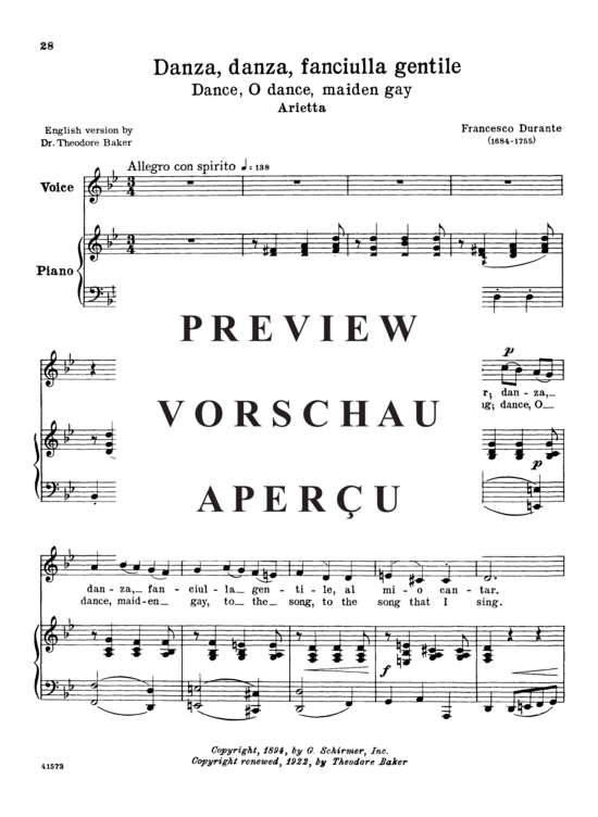 Product gallery: Page 2 of 5 Danza, danza, fanciulla, Parisotti, Alessandro, Low Voice and Piano