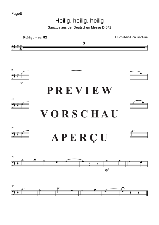 Product gallery: Page 5 of 7 Zum Sanctus (Heilig, heilig) , , Bassoon and Piano