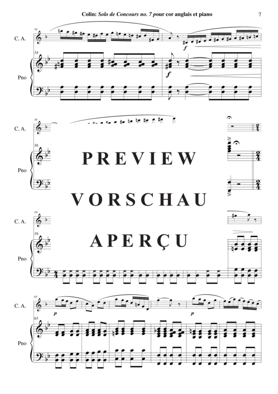 Produktgalerie: Seite 8 von 17 Solo de Concours no. 7 , , (Englischhorn + Klavier)