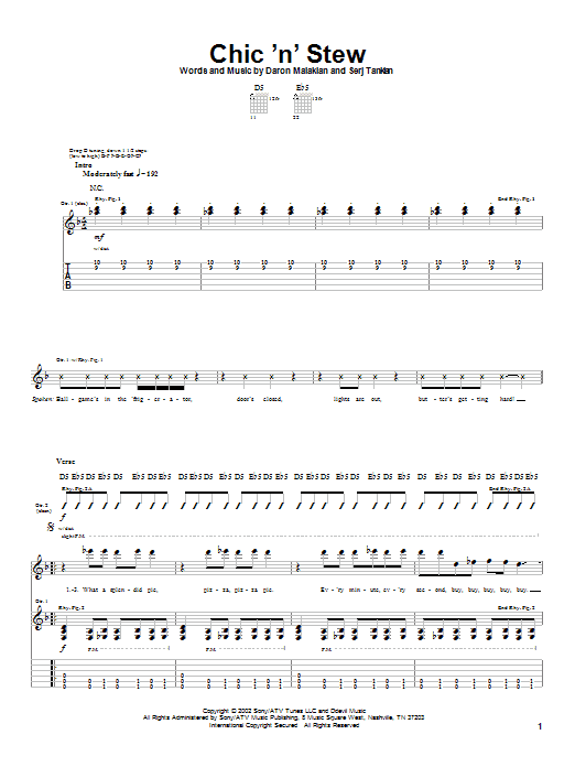 Produktgalerie: Seite 1 von 1 Chic 'N' Stew, System Of A Down, Gitarre