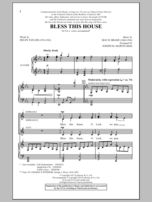 Product gallery: Page 1 of 1 Bless This House, Joseph M. Martin