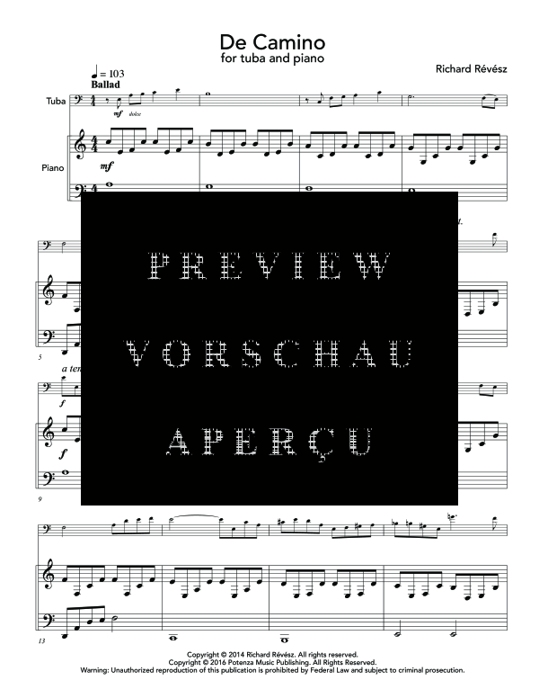 Product gallery: Page 5 of 10 De Camino, , (tuba and piano)