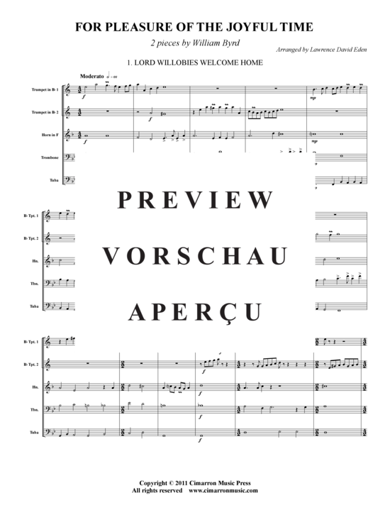 Produktgalerie: Seite 2 von 17 For Pleasure of the Joyful Time , , (Blechbläserquintett)