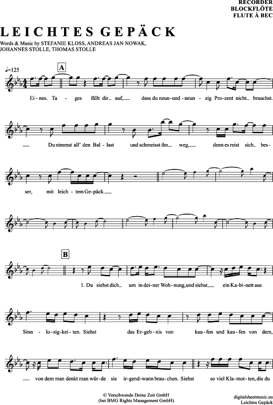 Product gallery: Page 1 of 4 Leichtes Gepäck , Silbermond, (recorder)