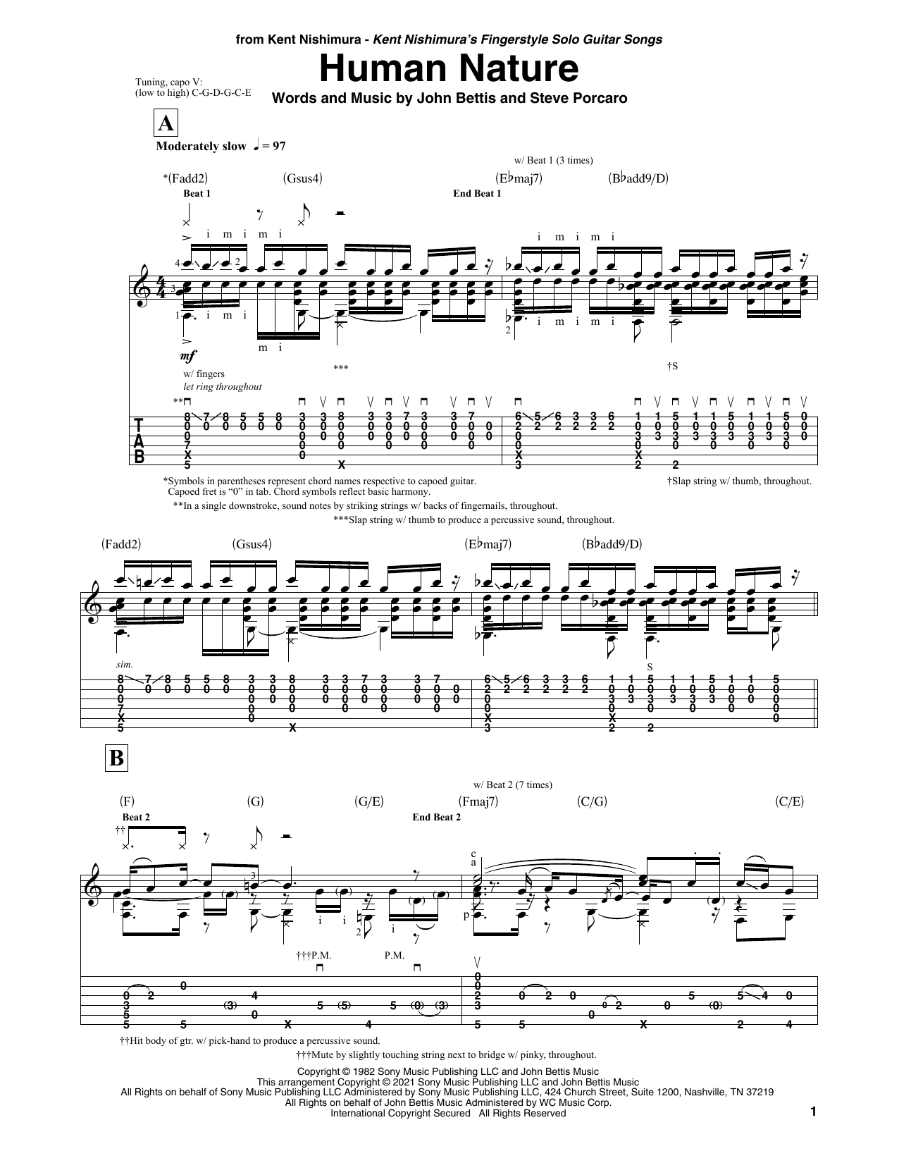 Product picture to: Human Nature (arr. Kent Nishimura)