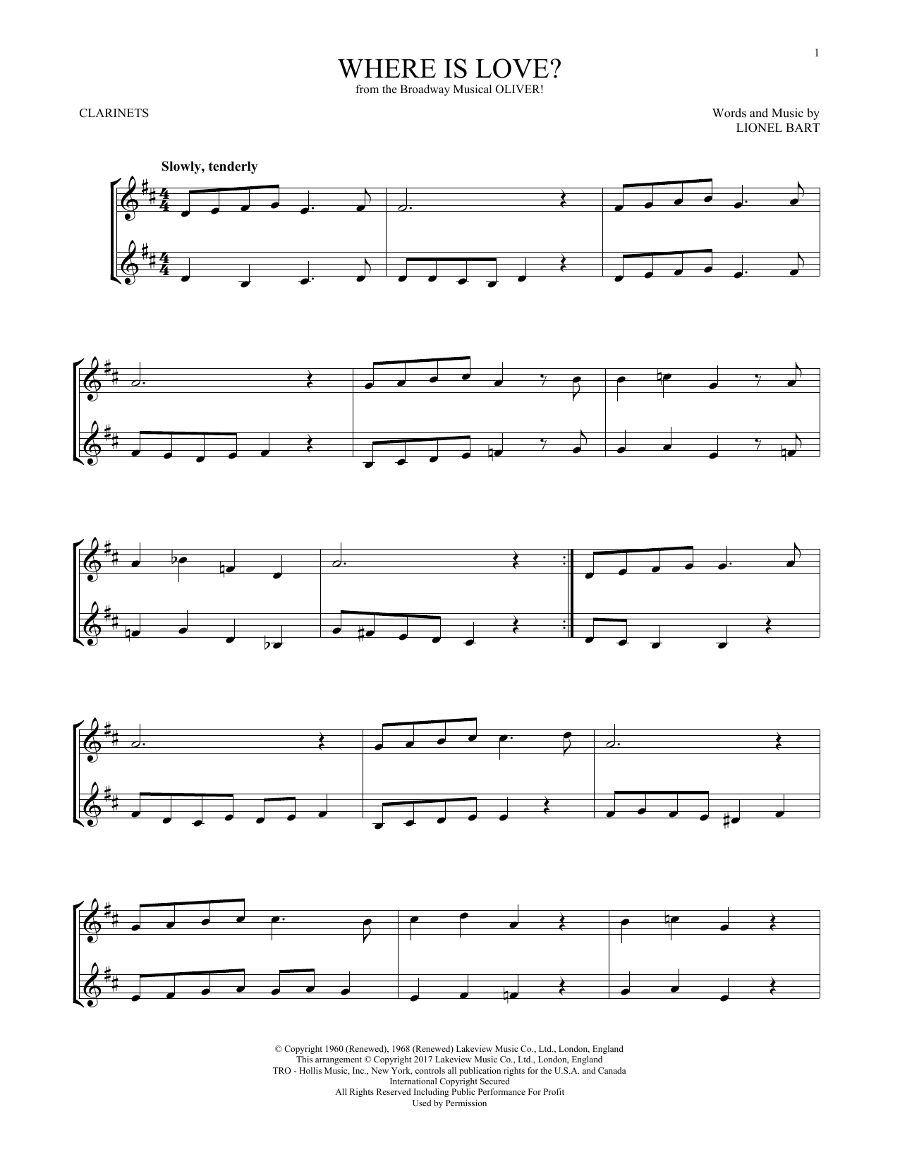 Product gallery: Page 1 of 1 Where Is Love? (from Oliver), Lionel Bart