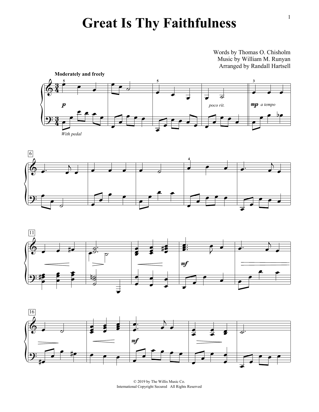 Produktbild zu: Great Is Thy Faithfulness (arr. Randall Hartsell)