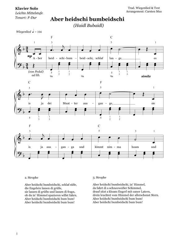 Produktbild zu: Aber Heidschi Bumbeidschi (Haidl Bubaidl)Traditional