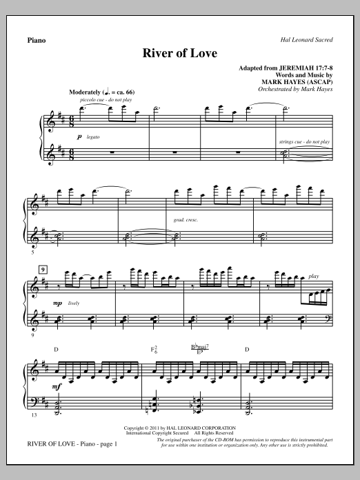 Produktbild zu: River Of Love - Piano