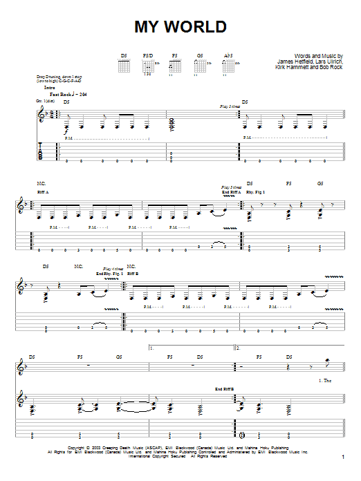 Produktgalerie: Seite 1 von 1 My World, Metallica, Gitarre
