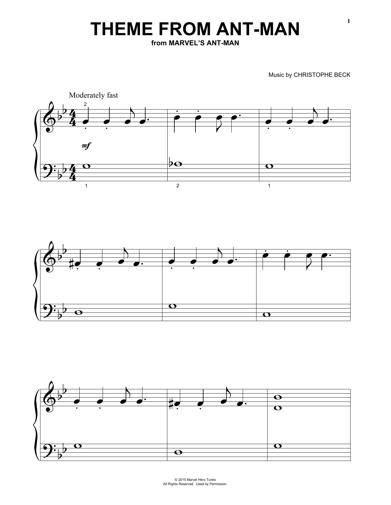 Produktgalerie: Seite 1 von 1 Theme From Ant-Man, Christophe Beck, Klavier