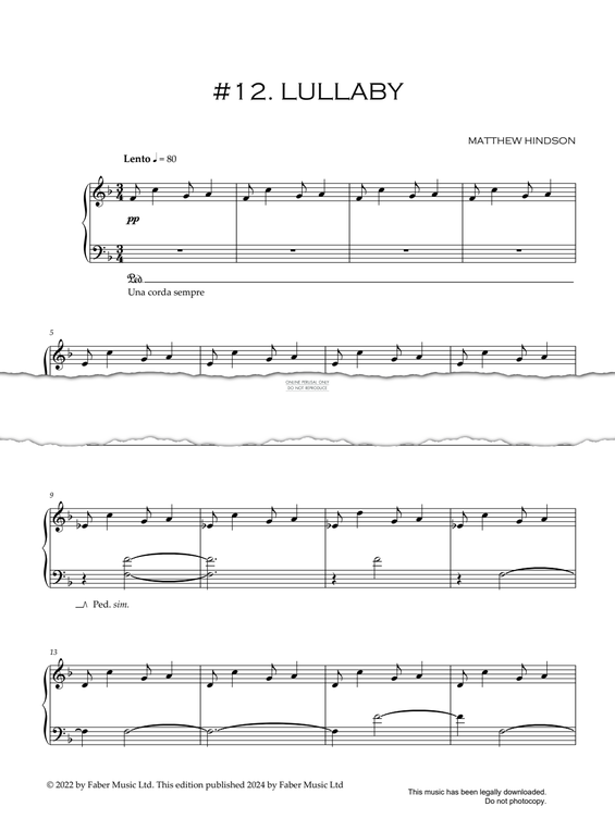 Produktgalerie: Seite 1 von 1 #12. Lullaby, Matthew Hindson, Klavier