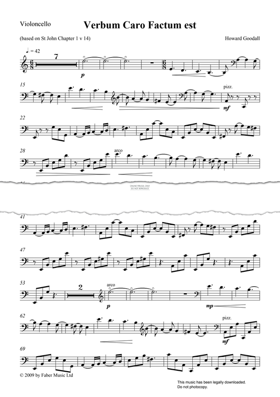 Produktgalerie: Seite 1 von 1 Verbum Caro Factum Est, Howard Goodall, Violoncello