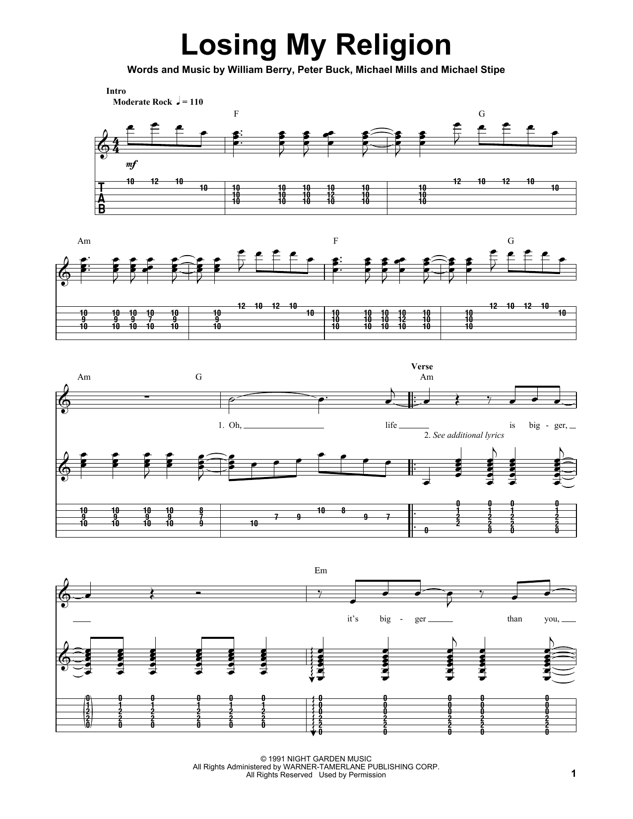 Produktgalerie: Seite 1 von 1 Losing My Religion, R.E.M., Gitarre