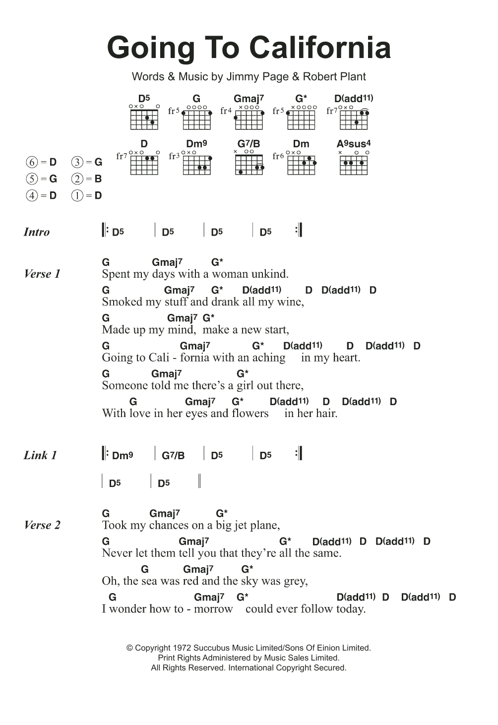 Product picture to:  Going To California - Led Zeppelin