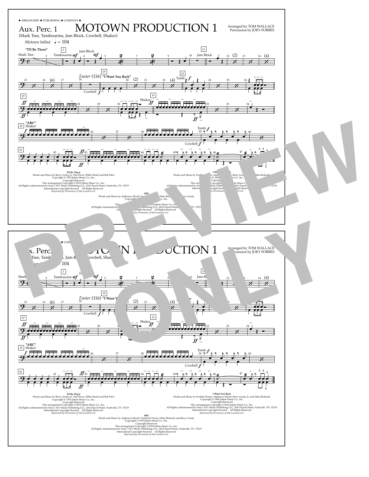 Product picture to: Motown Production 1(arr. Tom Wallace) - Aux. Perc. 1