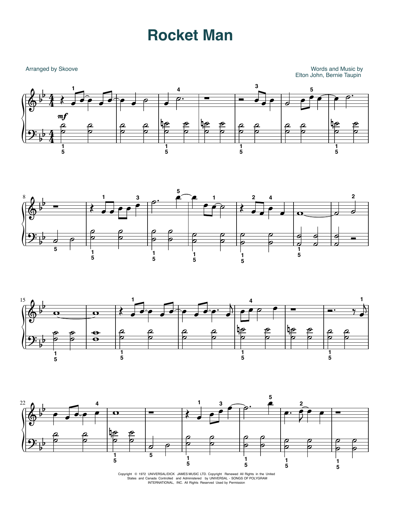 Produktbild zu: Rocket Man (I Think It's Gonna Be A Long Long Time) (arr. Skoove)