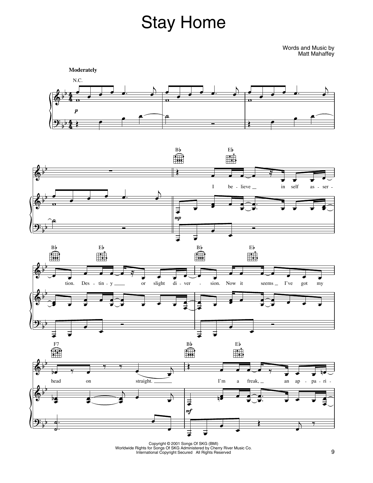 Produktgalerie: Seite 1 von 1 Stay Home (from Shrek), Self, Gesang, Gitarre, Klavier