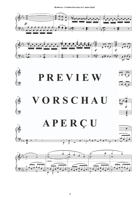 Produktgalerie: Seite 4 von 11 Coriolan Ouverture in C minor Op.62 - Piano Version, , Klavier Solo